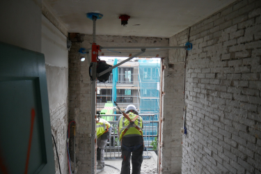 Mobiel ankerpunt valbeveiliging sloop balkon boven