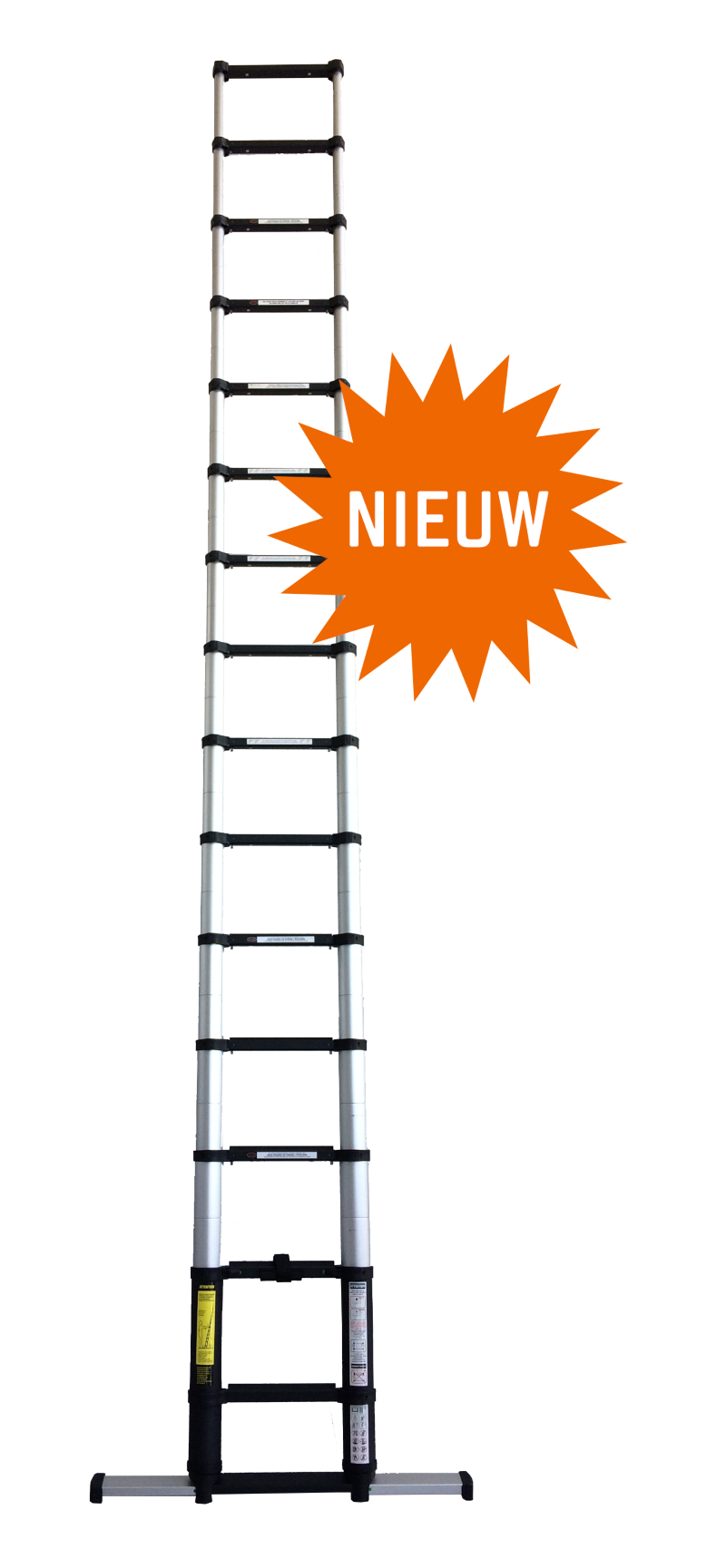 Afbeelding Assortiment telescopische ladders uitgebreid