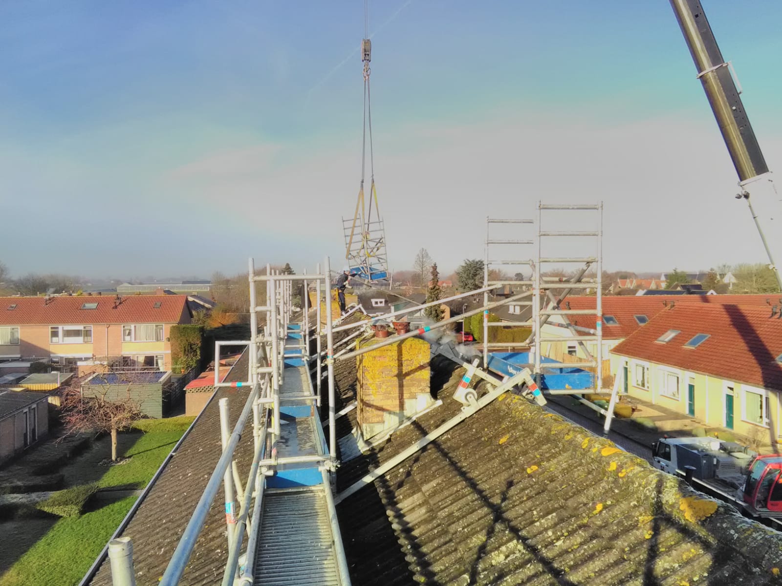 Afbeelding 90m1 daksteigerconstuctie geplaatst