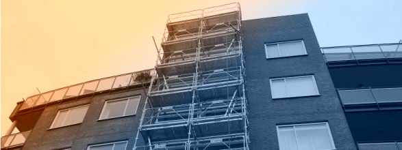 Afbeelding Eerste project met nieuwe Comabi R200 gevelsteiger