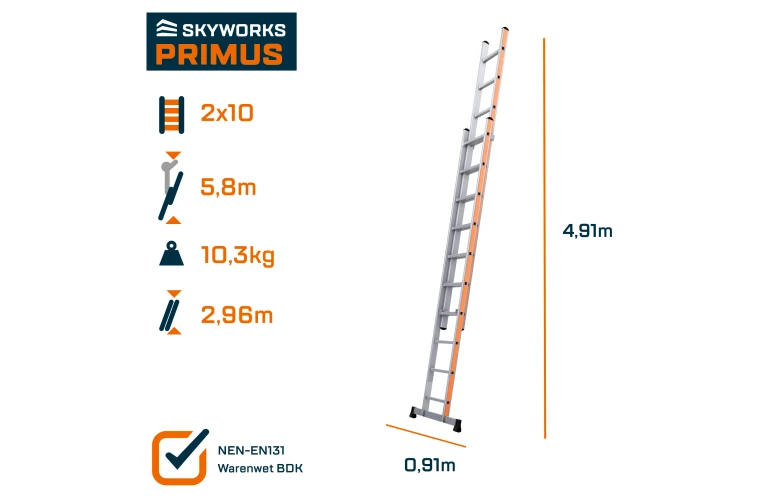Opsteekladder 2x10 Primus