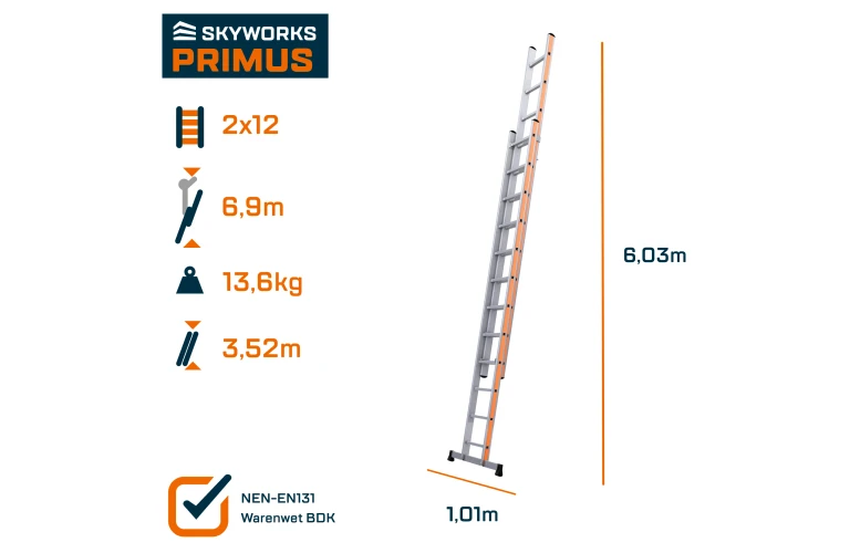 Opsteekladder 2x12 Primus
