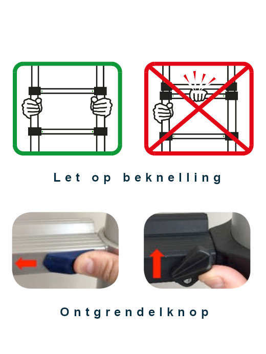Ontgrendelen telescopische ladder