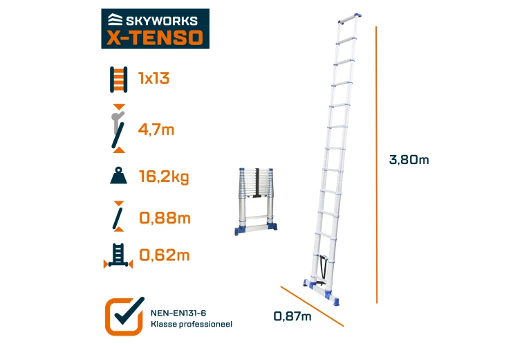 Telescoopladder X-Tenso 13 sp