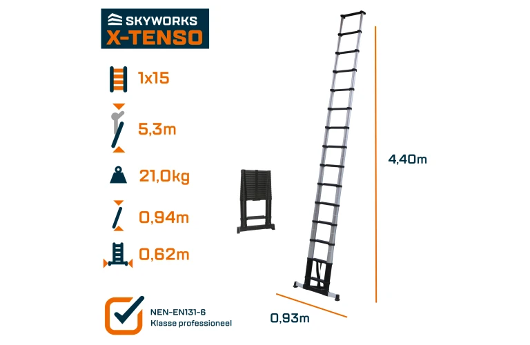 Telescoopladder X-Tenso 15 sp