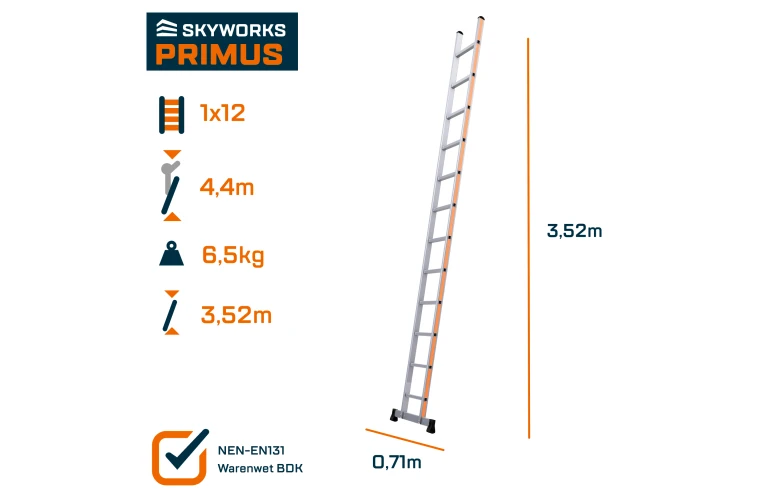 Enkele ladder 12 sporten Primus