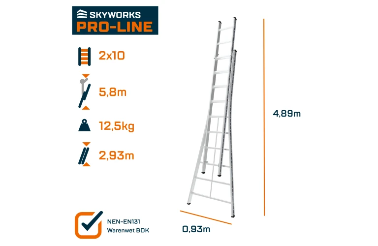 Opsteekladder 2x10 sporten Pro-Line