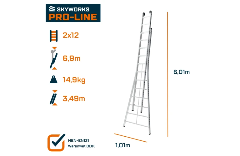 Opsteekladder 2x12 sporten Pro-Line