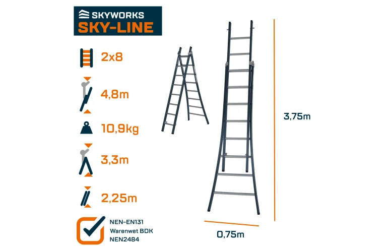 Reformladder 2x8 sporten Sky-Line