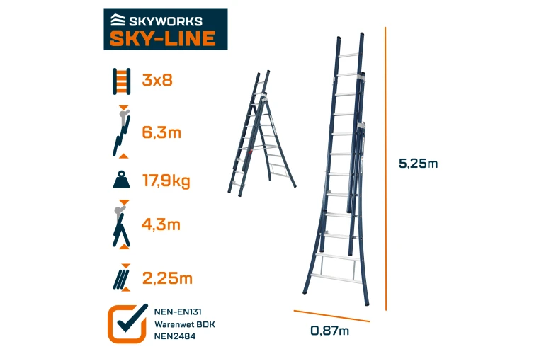 Reformladder 3x8 sporten Sky-Line