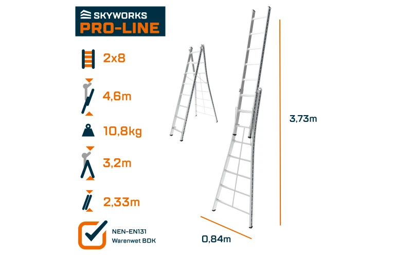 Reformladder 2x8 Pro-Line + Laddermat