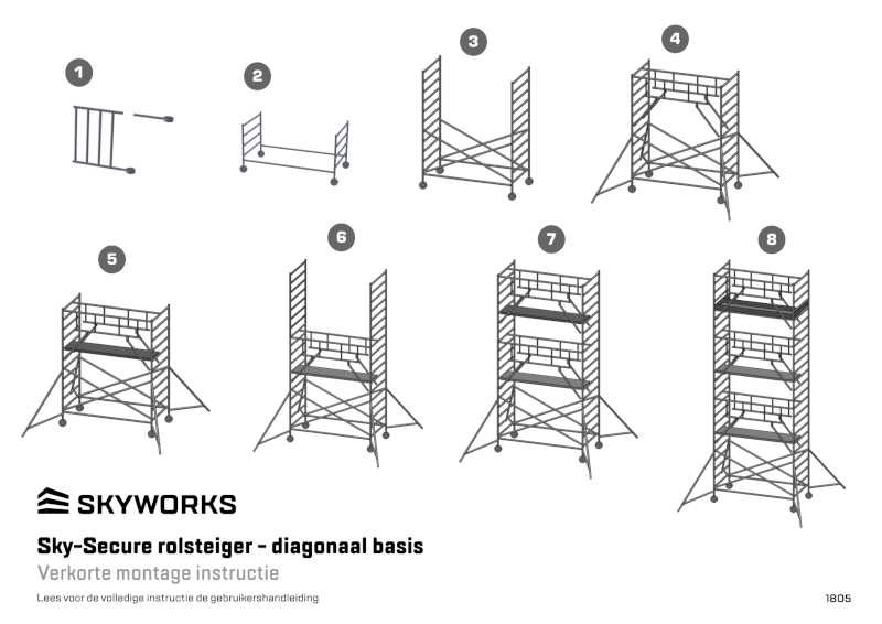 Korte opbouwinstructie rolsteiger even