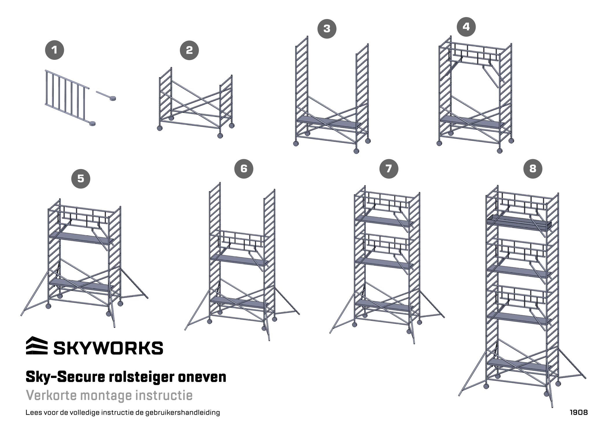 Opbouwinstructie rolsteiger oneven vloerhoogtes