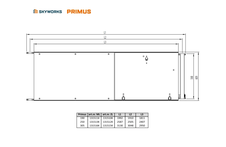 Platform 190 zonder luik Primus