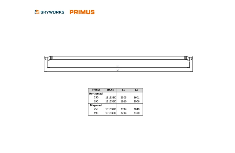 Horizontaalschoor 190 Primus