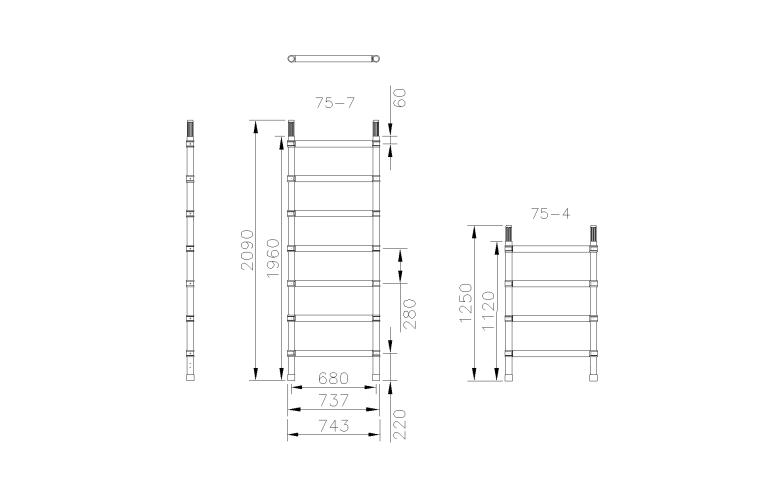 Opbouwframe 75-4 Sky-Line Secure