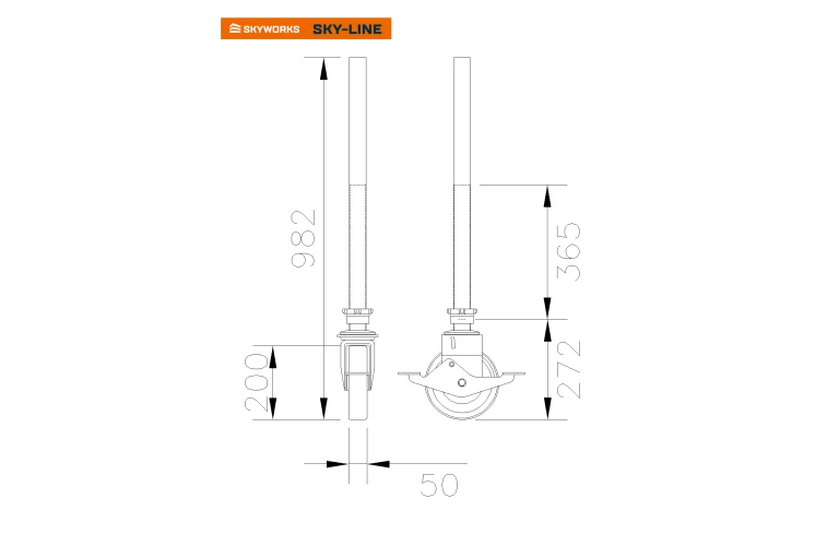 Wiel 200mm met staander Sky-Line