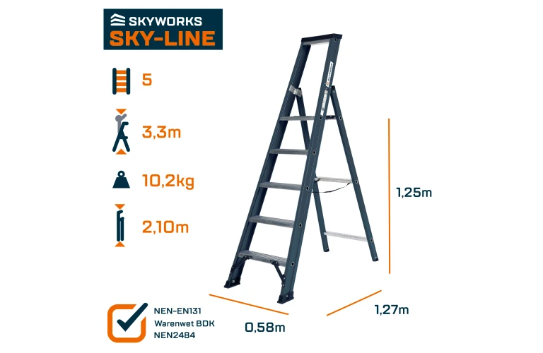 Bordestrap 5 treden Sky-Line