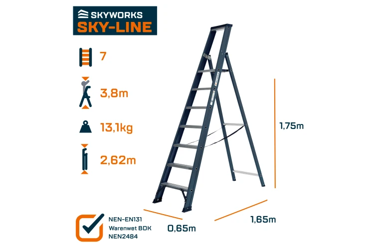 Bordestrap 7 treden Sky-Line