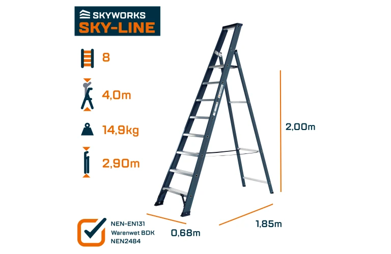 Bordestrap 8 treden Sky-Line