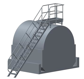 Vaste toegangstrap naar tankopslag