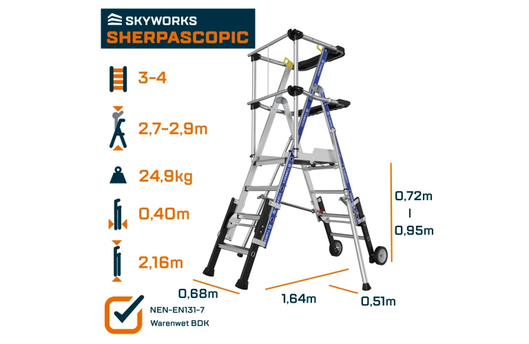 Platformtrap 3-4tr Sherpascopic BG