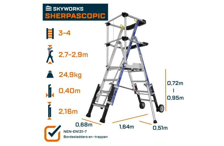 Platformtrap 3-4tr Sherpascopic BG