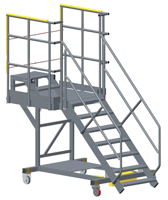 Verplaatsbare platfromtrap in hoogte verstelbaar 